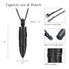 XSMZB Bullet Cremation Ashes Jewelry Tree of Life Keepsake Urn Necklace for Ashes Stainless Steel Memorial Pendant for Women Men(Black) view 2