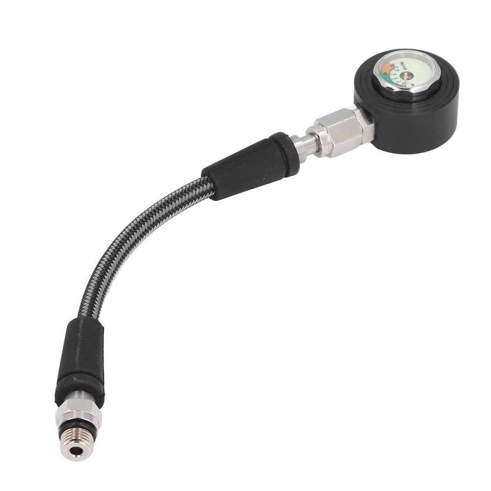 Diving Pressure Luminous Submersible Pressure with High Pressure Hose for BCD Regulator Underwater Diving Equipment (15cm)