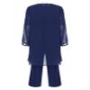 renvena Womens Dressy Wedding Outfit 3 Piece Mother's Pants Suits with Tank Top and Draped Cardigan Navy X-Large view 4