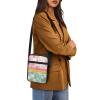 TODIYADDU Pink Green Hippie Daisy Flower Messenger Bag for Women Mini Shoulder Bag with Adjustable Straps Lightweight Sling Purse Chest Bag for Daily Items Trendy Crossbody Phone Bag Gifts view 4