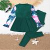 Hedmy Girls Rash Guard Swimsuit Teen 2-Pieces Quick Dry Bathing Suit UPF 50+ Wetsuit for Swimming Surfing Green 7-8 Years view 2