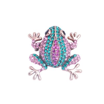 WCB1FPu Women's Brooch Individual Gender Needle Rhinestone Creative Cute Frog Brooch Animal Corsage Brooch (A)