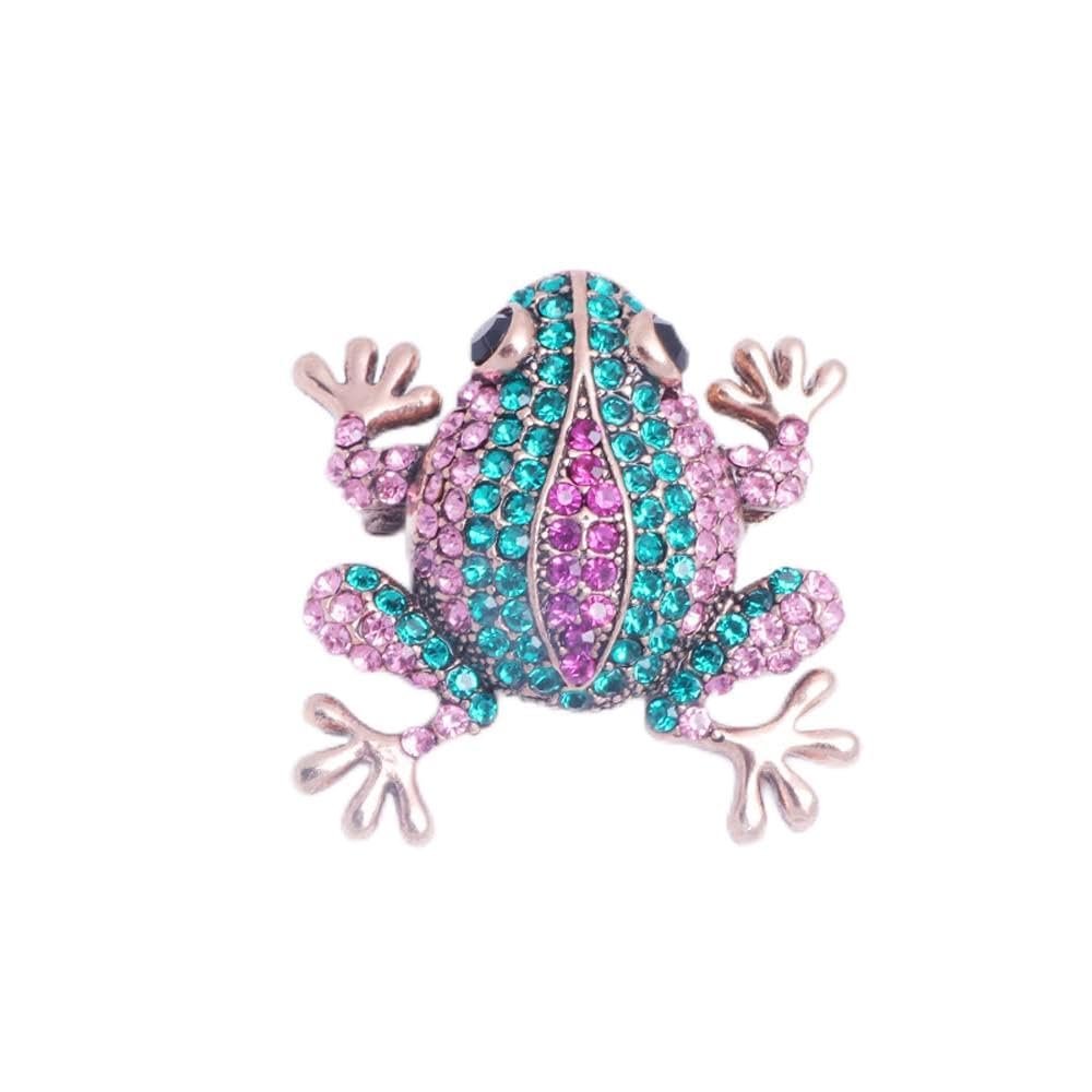 WCB1FPu Women's Brooch Individual Gender Needle Rhinestone Creative Cute Frog Brooch Animal Corsage Brooch (A)