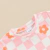 0-3T Toddler Baby Girl Summer Clothes Short Sleeve Floral Tshirt Tops and Shorts Set Oversized Outfit Boho Clothes (C-Purple, 6-12 Months) view 3