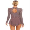 vastwit Women's Lyrical Dance Costume Long Sleeve Mesh Figure Skating Dress Backless Ballet Dance Leotard DustyPinkType F Large view 2