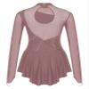 vastwit Women's Lyrical Dance Costume Long Sleeve Mesh Figure Skating Dress Backless Ballet Dance Leotard DustyPinkType F Large view 4