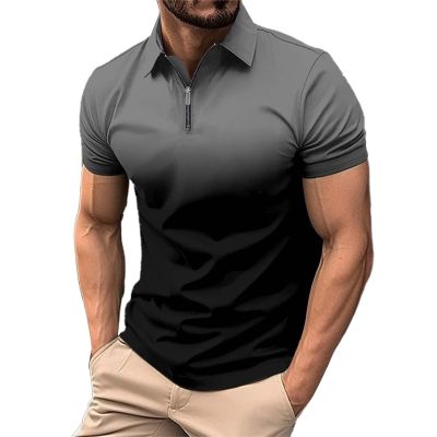 NineFit Basics Men's 2024 Quarter Zip Pullover Short Sleeve Polos Shirts Summer Beach Golf Shirt Classic Golf Shirts Lightweight Knitting Golf Shirts Sun Protection Hiking Fishing Sports Top Grey, X-Large