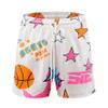 DIOTSR Mens Graphic Basketball Shorts Elastic Waistband Athletic Running Active Shorts Casual Streetwear (01 Star-Cream,Large) view 4