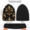 Knit Winter Beanie Hat Royal-Fleur-de-lis Warm Reversible Beanie Cap view 4
