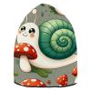 Knit Winter Beanie Hat Snails-Mushrooms-Pattern Warm Reversible Beanie Cap Black view 1