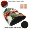 Knit Winter Beanie Hat Snails-Mushrooms-Pattern Warm Reversible Beanie Cap Black view 3