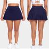 Pleated Tennis Skirts for Women High Waisted Athletic Golf Skorts with Pockets Shorts Running Workout Clothes (Navy-1, L) view 2