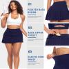 Pleated Tennis Skirts for Women High Waisted Athletic Golf Skorts with Pockets Shorts Running Workout Clothes (Navy-1, L) view 4