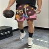DIOTSR Mens Graphic Basketball Shorts Elastic Waistband Athletic Running Active Shorts Casual Streetwear (01 Star-Coffee,X-Large) view 2