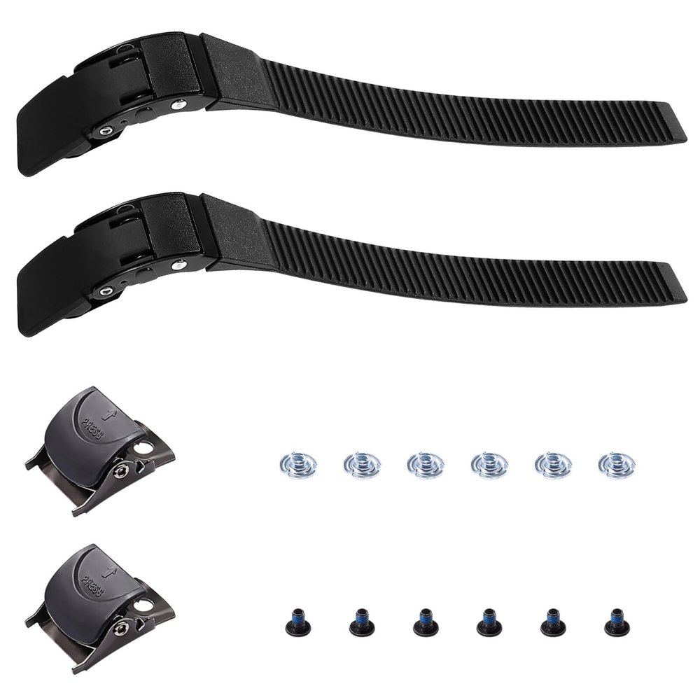 balacoo 2 Set Roller Skate Strap Replacement Inline Roller Skate Shoes Energy Strap Buckles with Screws, Nuts for Men Women Kids Skating Parts, 28.00X2.50X1.20CM, Black, NX58YO1171LWF
