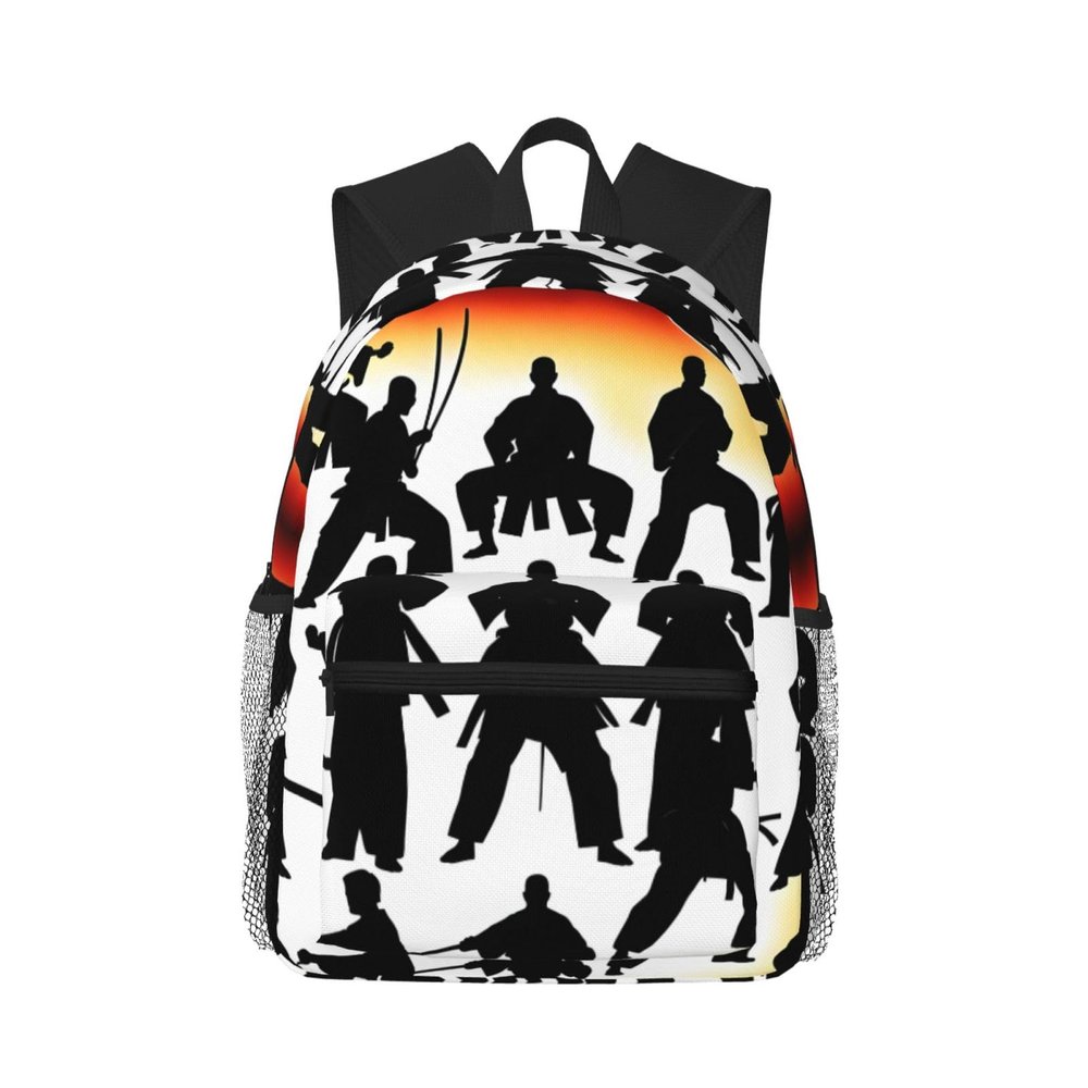 SSIMOO Silhouettes Of Martial Print Trendy Leisure Backpack Your Ideal Travel Companion,A Must-Have For Outdoor Travels