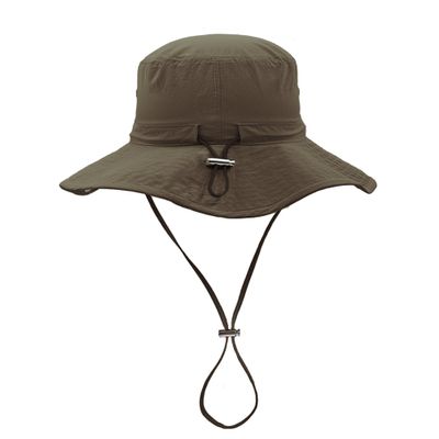 HOPSOOKEN Waterproof Bucket Rain Hat for Women Wide Brim UV Protection Foldable Mesh Soft Boonie Beach Fishing Cowboy Hat Men (ArmyGreen,L)