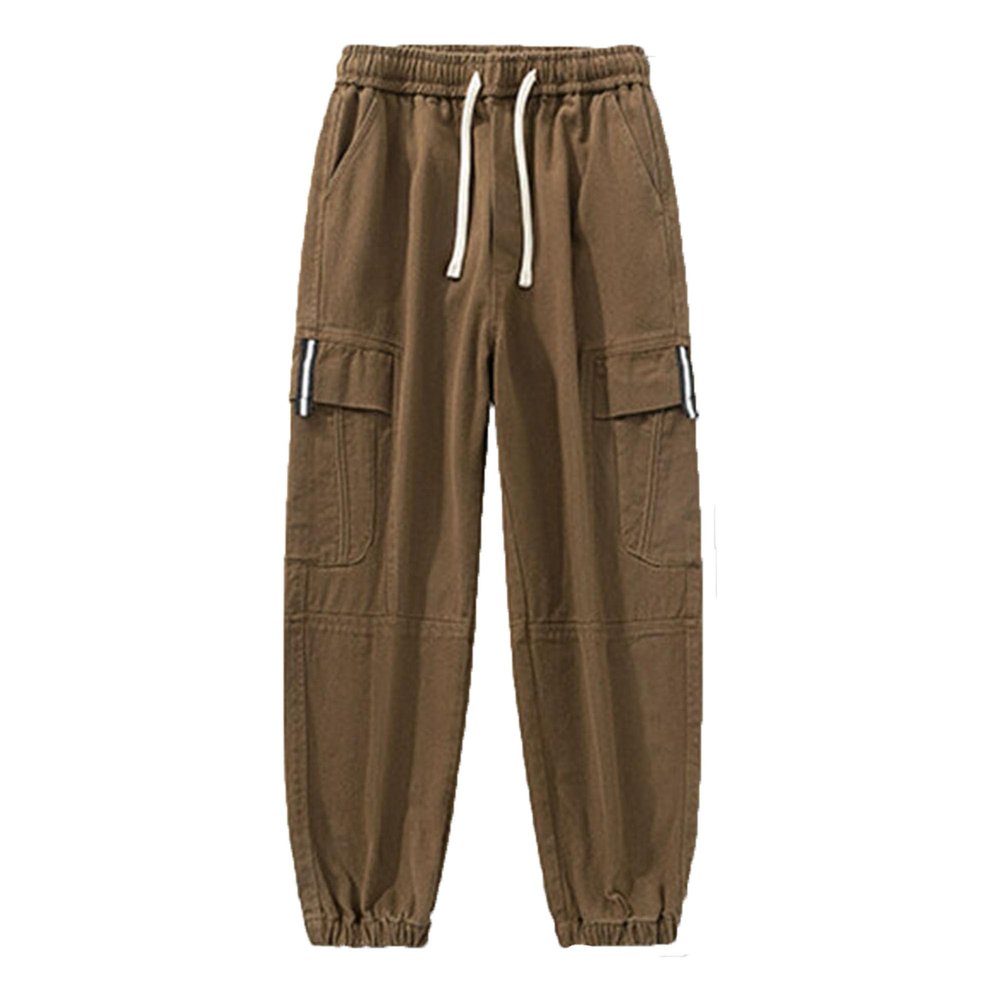 Maiyifu-GJ Men's Cargo Joggers Pants Elastic Waist Drawstring Multi Pockets Sweatpants Casual Athletic Trousers Streetwear (Coffee,3X-Large)