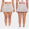 Pleated Tennis Skirts for Women High Waisted Athletic Golf Skorts with Pockets Shorts Running Workout Clothes (Grey-1, L) view 2