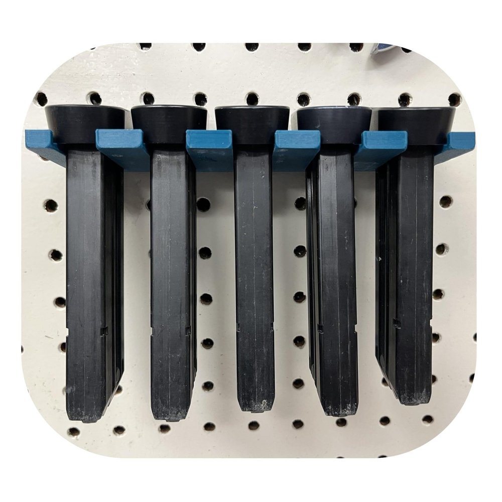 Hammy3DPrints Mount for Taurus TX22 Mags - Pegboard/Metal Pegboard/Skadis/etc. | Magazine Holder Storage Rack (Heavyweight Diamond Plate Steel)
