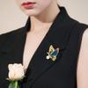 WCB1FPu Women's Brooch Pearl Painted Butterfly Brooch Rhinestone Insect Brooch Creative Suit Pin Brooch (A) view 2
