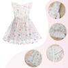 ABEWIP Girls Polka Dots Butterfly Tulle Ruffle Dress Toddler Girl Kids Flutter Sleeve Birthday Party Dresses White 100/3-4Y view 4