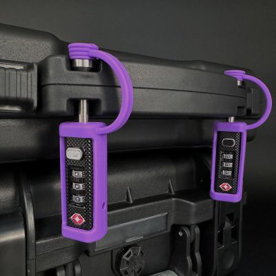 LAFENLIN TSA Approved Firearm Travel Case Locks, Gun Case Hard Pistol Cases Lock Gun Carrying Case Lock, Cut-Proof Case TSA Padlocks for Rifles/Revolver/Handgun/Camera Hard Cases (Purple-2 Pack)