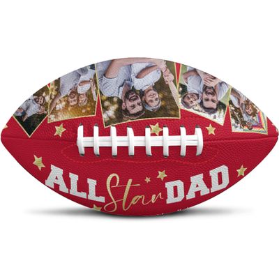 Jaydouble Custom Football Personalized Photo Football Best Dad Ever Gifts from Son Engraved Football Gifts for Dad Birthday Father's Day for Dad, Design 06