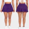Athletic Pleated Tennis Skirts for Women with Shorts Pockets High Waisted Running Workout Golf Skorts (Purple-1, XXL) view 2