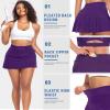Athletic Pleated Tennis Skirts for Women with Shorts Pockets High Waisted Running Workout Golf Skorts (Purple-1, XXL) view 4