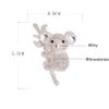 WCB1FPu Ladies Brooch Personality Brooch Alloy Pin Rhinestone Animal Brooch Animal Koala Corsage Accessories view 3