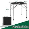 Camp Field Aluminum Folding Small Table, Adjustable Height Lightweight Portable Camping Table for Picnic Beach Outdoor Indoor (Small) (BlackB) view 2