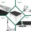 Camp Field Aluminum Folding Small Table, Adjustable Height Lightweight Portable Camping Table for Picnic Beach Outdoor Indoor (Small) (BlackB) view 4