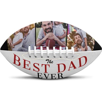 Jaydouble Custom Photo Football - Best Dad Ever Gift from Wife; Engraved Football for Coach, Father's Day