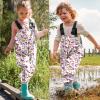 NineFit Basics Kids Toddler Suspender Rain Pants Windproof Mud Jumpsuit Boy Girl Water-Proof Rain ib (Multicolor-A, 8-9 Years) view 3