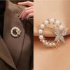 WCB1FPu Ladies Brooch Personality Brooch Diamond Pearl Butterfly Brooch Temperament Fashion Corsage Fixed Clothes Pin (B) view 4