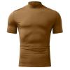 Generic Men's Mock Turtleneck T-Shirts Short Sleeve Pullover Sweater Basic Undershirt Slim Fit Top Brown, XX-Large view 2