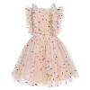 ABEWIP Girls Polka Dots Butterfly Tulle Ruffle Dress Toddler Girl Kids Flutter Sleeve Birthday Party Dresses Apricot Polka Dots 100/3-4Y view 3