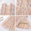 ABEWIP Girls Polka Dots Butterfly Tulle Ruffle Dress Toddler Girl Kids Flutter Sleeve Birthday Party Dresses Apricot Polka Dots 100/3-4Y view 4