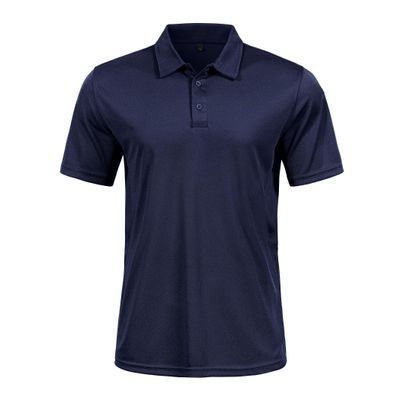 GYMELITE Men's Golf Polo Shirt Short & Long Sleeve Polo Shirts Dry Moisture Wicking Performance Outdoor Casual Collar Shirt(SS-DE S)
