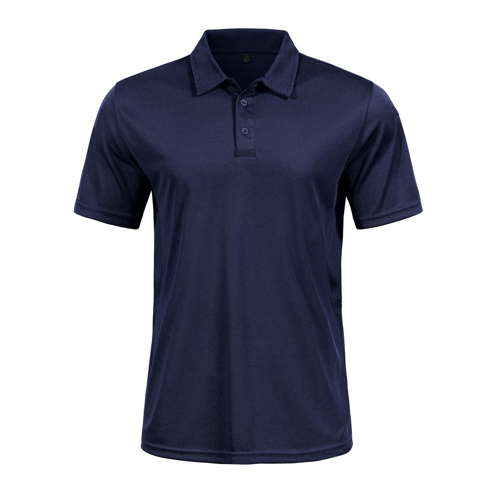 GYMELITE Men's Golf Polo Shirt Short & Long Sleeve Polo Shirts Dry Moisture Wicking Performance Outdoor Casual Collar Shirt(SS-DE S)
