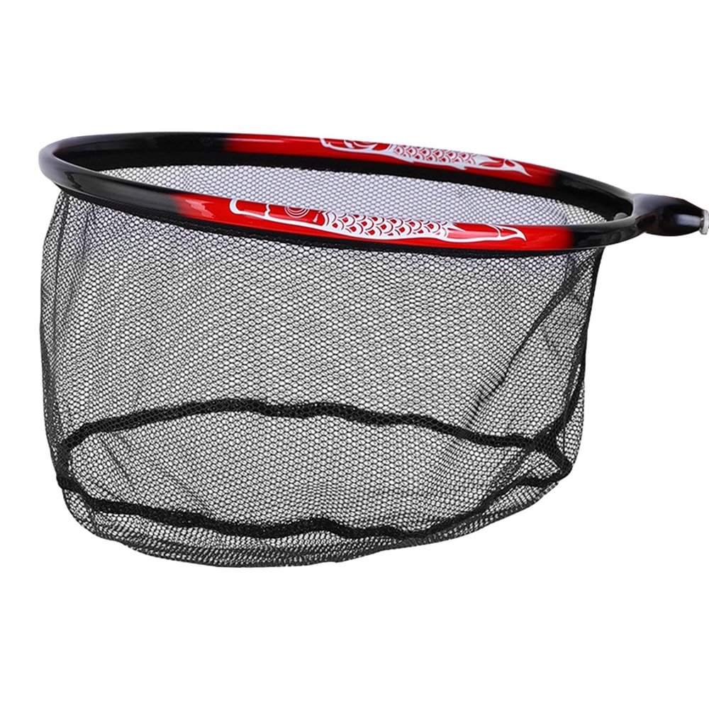 Aymzbd Fishing Landing Net Head Fly Fishing Net Rubber Coated Replacement Net 8mm Thread Fish Catching Releasing Landing Net Head, 30cm