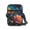 TODIYADDU Rose Butterfly Messenger Bag for Women Floral Galaxy Shoulder Bag with Adjustable Straps Lightweight Sling Purse Chest Bag for Daily Items Portable Crossbody Phone Bag Trendy Handbags view 2