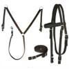 Majestic Ally Nylon Padded Equestrian Browband Headstall, Reins & BreastCollar Set for Horse- Full (Chocolate, Full) view 3