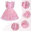 ABEWIP Girls Polka Dots Butterfly Tulle Ruffle Dress Toddler Girl Kids Flutter Sleeve Birthday Party Dresses Pink Butterfly 100/3-4Y view 4