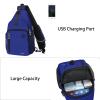 MOSISO Sling Backpack Bag, Crossbody Shoulder Bag Travel Hiking Daypack Chest Bag with Front Square Pocket&USB Charging Port, Royal Blue view 2