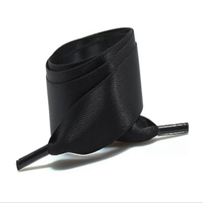 1Pair Satin Shoe Laces Flat Silk Ribbon Shoelaces Width Boots Sneakers Laces For Shoes Length (Color : Black, Size : 120cm)
