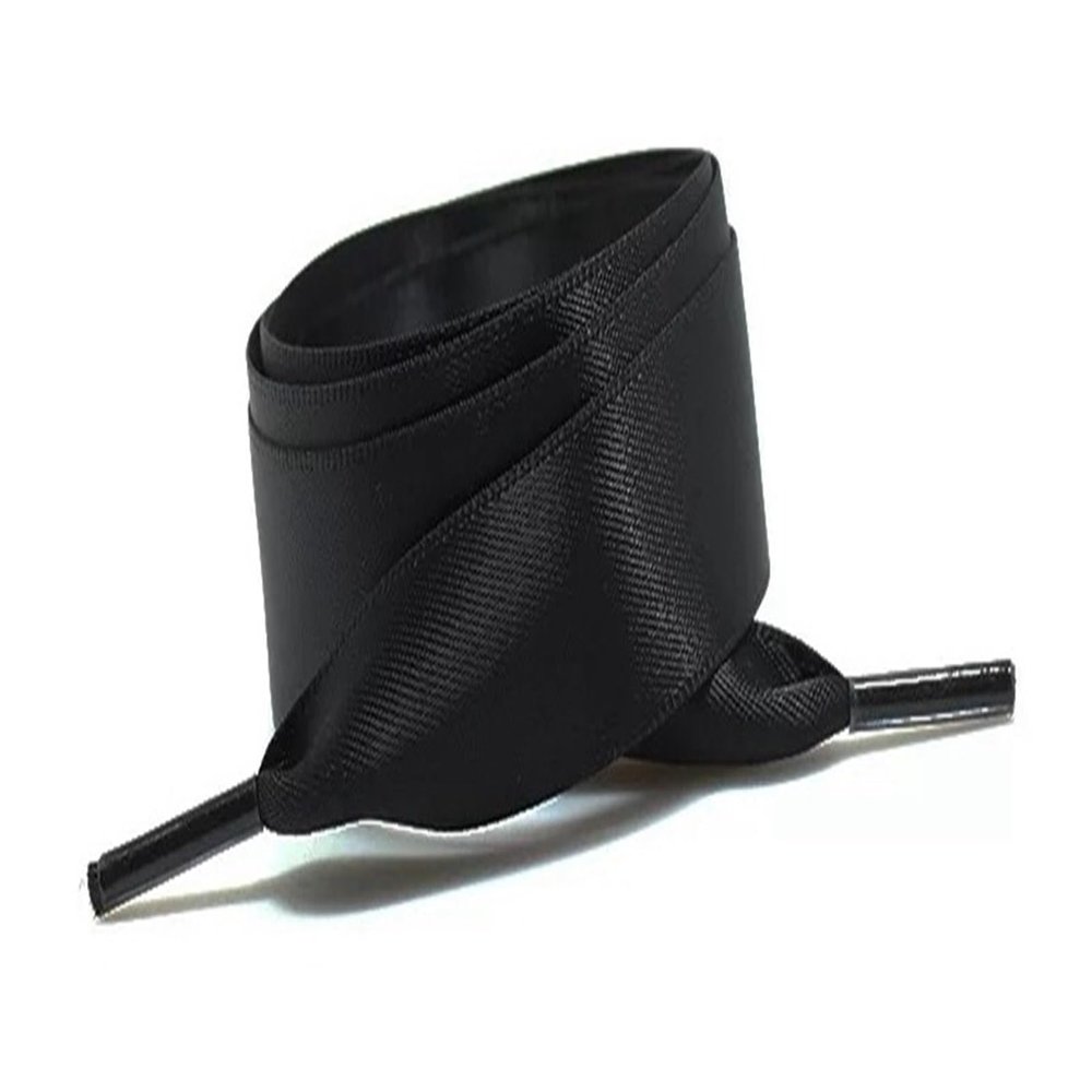 1Pair Satin Shoe Laces Flat Silk Ribbon Shoelaces Width Boots Sneakers Laces For Shoes Length (Color : Black, Size : 120cm)