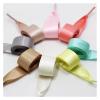 1Pair Satin Shoe Laces Flat Silk Ribbon Shoelaces Width Boots Sneakers Laces For Shoes Length (Color : Black, Size : 120cm) view 2