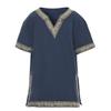CAMDOM Boys Renaissance Viking Pirate V Neck Shirt Medieval Knight Costume Tops view 2